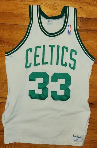 *WOW* VINTAGE Boston CELTICS BIRD Sand Knit Jersey Mens 40 basketball shirt nba Cover