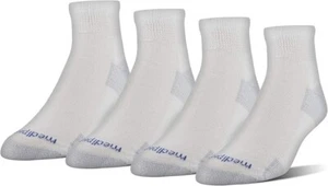 MediPeds White Men's NanoGLIDE® Quarter Cushion Socks Large 4 pair men shoe 7-12 - Picture 1 of 1