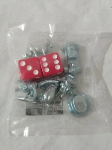 MONOPOLY CHEATERS EDITION 6 Tokens REPLACEMENT PARTS Game Metal Pewter 2 Dice - Picture 1 of 4