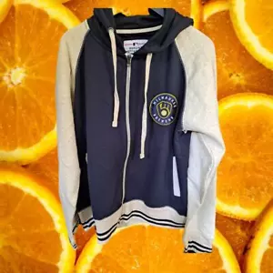 NWT MLB Genuine Merchandise Milwaukee Brewers Full Zip Hoodie Size 1 - Picture 1 of 8