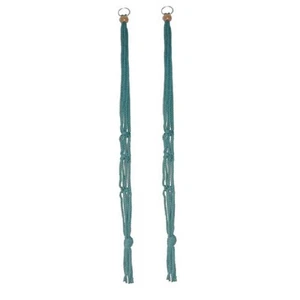 36 In. Forest Green Polypropylene Macrame Plant Hangers (2-Pack) - Picture 1 of 12