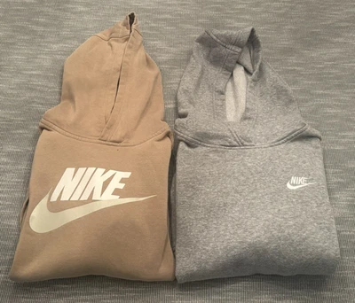 Lot Of 2 Hoodie Nike Hoodies Gray - Tan Boys Youth XL - Image 1 of 4