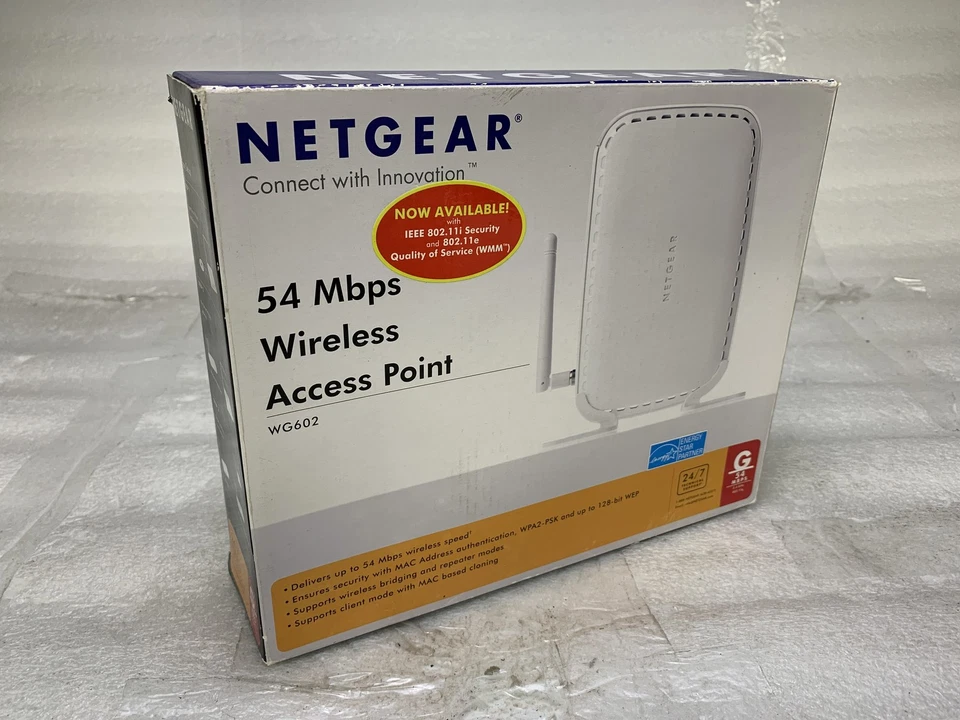Netgear WG602 54 Mbps Wireless Access Point 100ft coverage 802.11g - Image 1 of 4