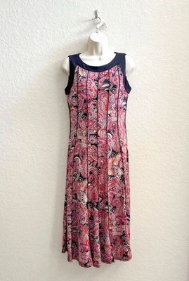 Vestido midi PERCEPTIONS Paisley línea A sin mangas jersey elástico para mujer pequeño” Foto 1 de 4