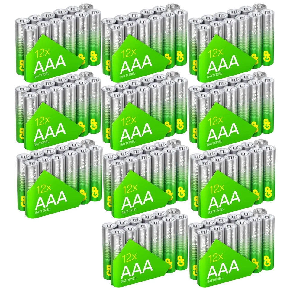 GP BATTERIES 120 pezzi batterie GP super alcaline AAA Micro LR03 LR3 1,5V batteria MN2400