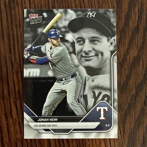 Jonah Heim 2025 Topps Now Lou Gehrig Day PR 4188 LGD-JM - Imagen 1 de 2