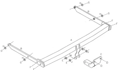 Barra de remolque automotriz con brida fija Towtrust para Ford Focus Hatchback 2005 a 2011 Foto 1 de 4