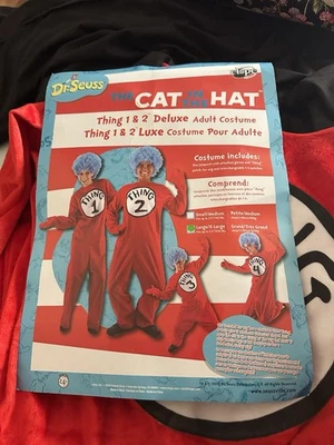 Dr. Seuss El Gato En El Sombrero Cosa 1 Disfraz Adulto con Peluca Azul L/Xl Halloween Foto 1 de 4