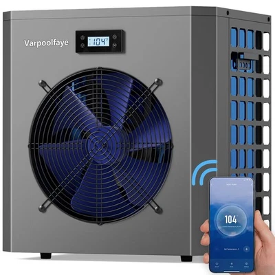 Bomba de Calor Calentador Piscina 16000BTU para Piscinas Hasta 5400 Galones Aplicación WiFi, 110V Foto 1 de 4