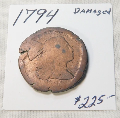 1794 SCARCE LIBERTY CAP LARGE CENT - CANT FIGURE OUT - STRANGE VARIETY ? DAMAGED Cover