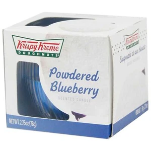 KRISPY KREME SCENTED GLASS CANDLE OFFICE HOME POWDERED BLUEBERRY FRAGRANCE 85G - Picture 1 of 1