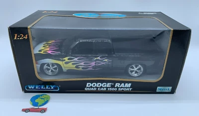 Welly Dodge RAM Quad Cab 1500 Sport, modello scala 1:24, vintage (2165) - Immagine 1 di 4