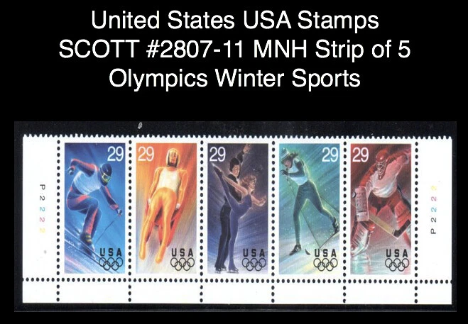 United States USA Stamps SCOTT #2807-11 MNH Strip of 5 Olympics Winter Sports - Image 1 of 1