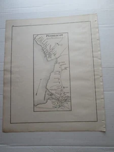 UN (1) MAPA DE 1881 DE PENOBSCOT VILLAGE, PLUS #2, CONDADO DE COLBY DE 1881. ATLAS - Imagen 1 de 2