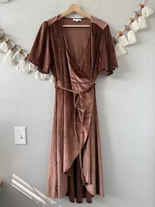 Abito midi Baltic Born Meghan in velluto avvolgente manica svasata con spezie matrimonio 1XL - Foto 1 di 10