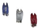 Women Net Scarf Shawl Stole Cover Up with Glitter Lurex Borders 12 Colours (CKT)