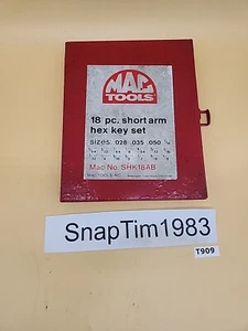 MAC Tools SHK18AB 18pc SAE Short Arm Hex Key Set In Box Complete - Picture 1 of 4