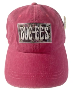 Buc-ee's Adjustable Washed Raspberry Pink Patch Ball Cap Beaver Logo New W/Tags - Picture 1 of 8