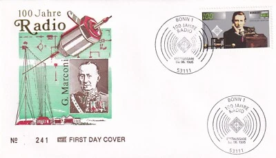 ⭐ 1995 Bonn Germany - 100 Jahre Radio First Day cover FDC - Ersttagsbrief ⭐ E507 - Image 1 of 3