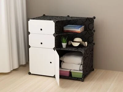 Interlocking Free Standing Cabinet DIY Shoe Bookcase Clothes Cube Storage Rack - Image 1 of 3