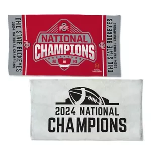 OHIO STATE BUCKEYES 2024 NATIONAL CHAMPIONS 22"X42" 2 SIDED LOCKER ROOM TOWEL - Picture 1 of 1