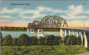 c1960s Liberty Memorial Bridge Missouri River Vintage North Dakota Postcard - Picture 1 of 2
