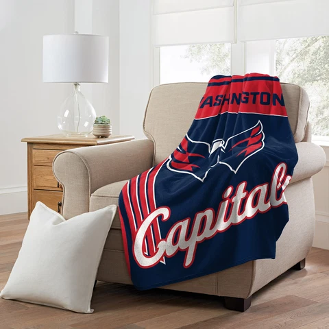 NHL Officially Licensed Washington Capitals 46" x 60" Microfiber Throw Blanket Cover