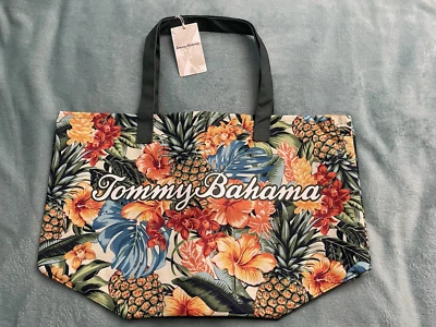 NEW with Tag Tommy Bahama "The Pineapple Blooms" Tropical Green Tote Bag - Image 1 of 4