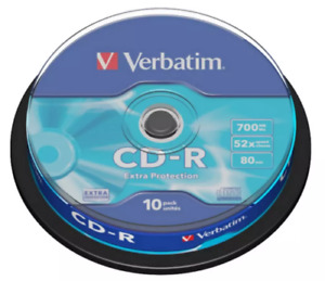 Verbatim CD-R Extra Protection | Recordable Blank CD Discs In Sleeves 5/10 Pack