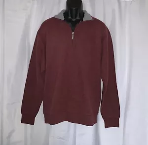 ORVIS SOFTEST 1/4 ZIP PULLOVER 100% Cotton Men's Medium Port Wine Sweatshirt NWT - Picture 1 of 19