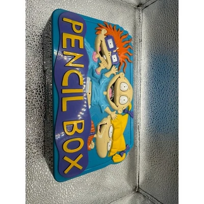 Caja de lápices de plástico Rugrats estuche organizador años 90 dibujos animados nostalgia Foto 1 de 3