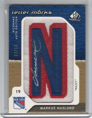 2008-09 SP Game Used Letter Marks Autograph "Nazzy" #NE-MN Markus Naslund 2/50 - Image 1 of 2