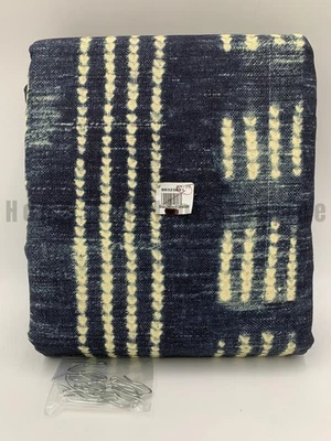 Cortina negra Pottery Barn Shibori Dot azul 50" x 84" #Q9V Foto 1 de 3