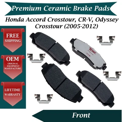 Kit de pastillas de freno delanteras de cerámica premium OE para Honda 2005-2012 garantía de por vida Foto 1 de 4