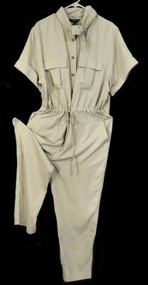 Nuevo con etiquetas Mono Banana Republic Caqui Beige Fluido Lyocell Cordón XL Alto Foto 1 de 4