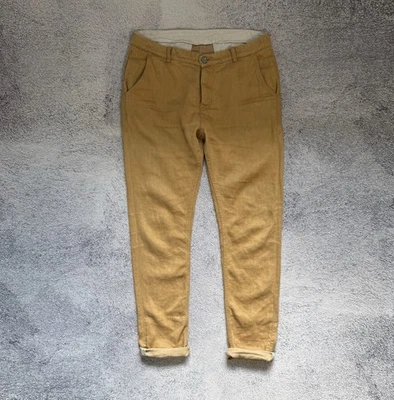 Freitag E550 Male Workpant Linen Hemp Brown Yellow Pants W33 L32 Made in Poland - Image 1 of 4