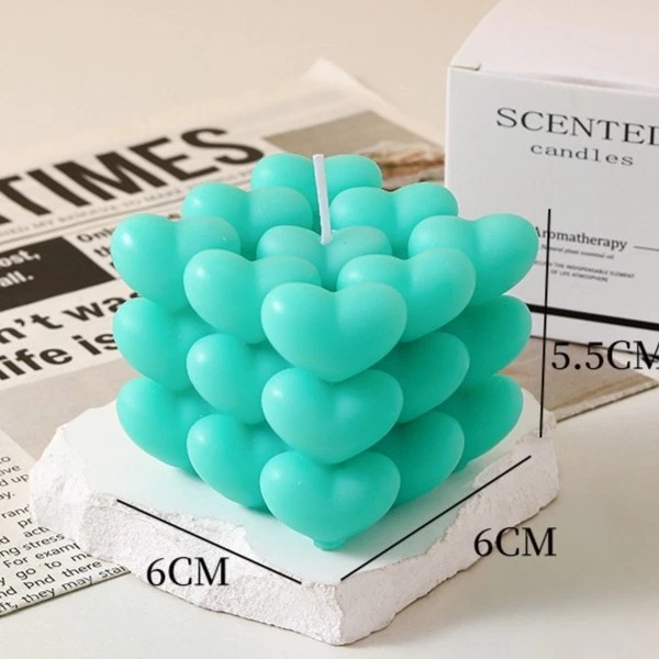 Vela de soja em forma de coração sem fumaça criativa perfumada romântica casamento favores presente - Imagem 1 de 1