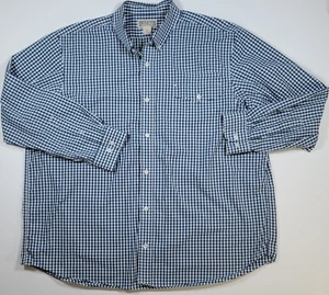 Duluth Trading Co Shirt Men's 2XL Blue Long Sleeve Chest Pockets Button Up - Picture 1 of 5