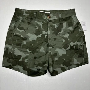 NEW Old Navy Chino Shorts Womens Size 2 Green Camo 5” Inseam Mid Rise Stretch - Picture 1 of 8