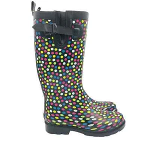 Botas de lluvia Capelli para mujer talla 6 lunares Nueva York coloridas altas impermeables - Imagen 1 de 9