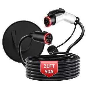 50A J1772 EV Extension Cable 21FT Level 2 Charger Cord 240V Heavy Duty - Picture 1 of 7