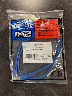 Lot of 10 Tripp Lite Cat5e Patch Cable - Rj-45 Male 3ft Blue -n002-003-bl - Image 1 of 2