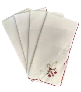 Sam Hedaya Christmas Napkins Tree & Stars Cloth 17.5" Gold Embroidered Set of 4  - Picture 1 of 7