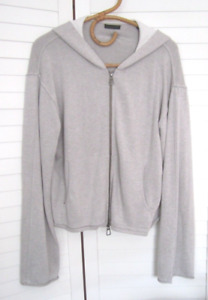 Worn Once-ATM Anthony Thomas Melillo-Cashmere/Cotton+ Zip-Front Hoodie-Sz M