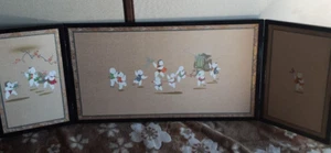 Pantalla Plegable Japonesa Byobu Diseño Arte Ceremonia del Té Japonés Usado - Imagen 1 de 10