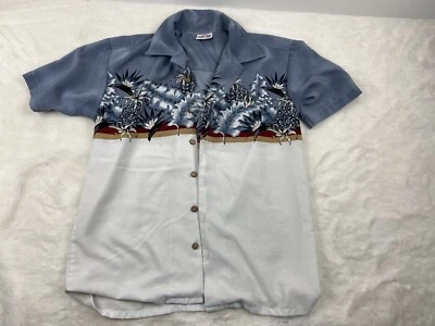Camisa hawaiana Ron Jon Surf Shop blanca azul piña para hombre talla grande Foto 1 de 4