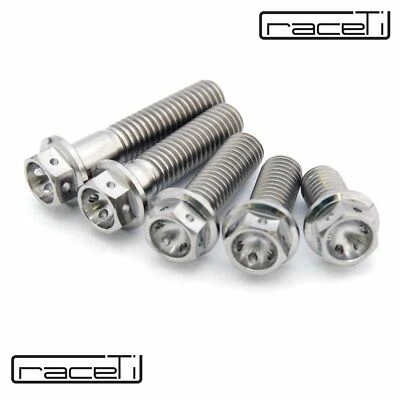 RACETI M8 Titanium Bolt 15 20 25 30 35 40 45 50 55 60 70 80 Ti Screw Drilled lock Wire
