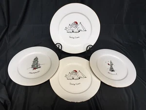 Merry Masterpieces Set(4) 10 5/8” Dia Christmas Dinner Plates In Box Whimsical - Picture 1 of 11