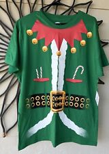 Christmas Elf Shirt Dec. 25th Mens Size L (42/44) Green Short Sleeve T-Shirt