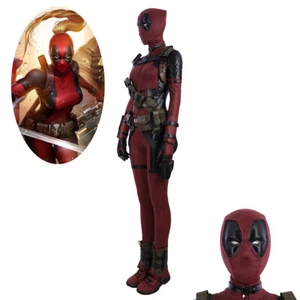 Disfraz de piscina para dama Deadpool cosplay traje conjunto completo - Imagen 1 de 20